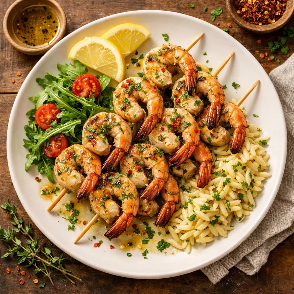 Zesty Lemon Herb Prawn Skewers recipe
