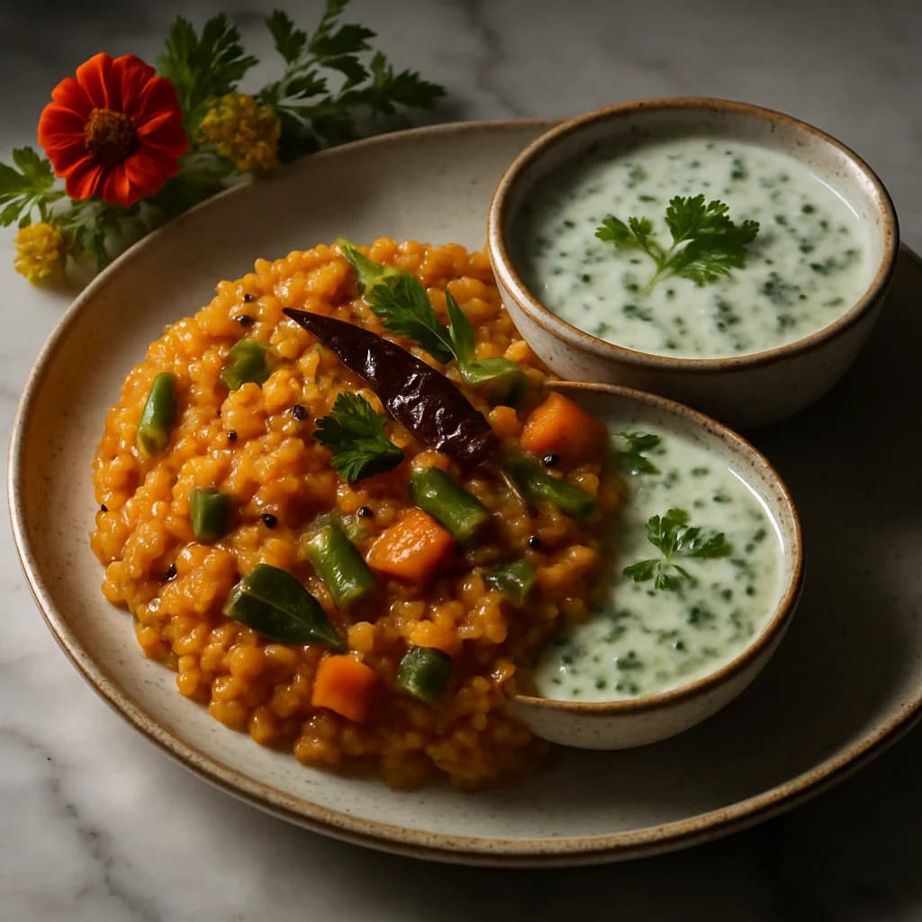 Vegan Bisi Bele Bath with Vegetable Tambuli recipe