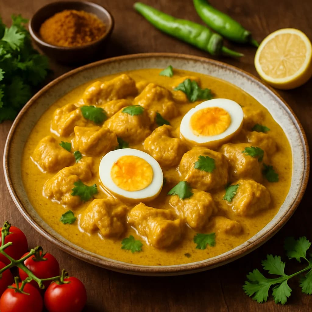 Velvety Chicken and Egg Korma recipe
