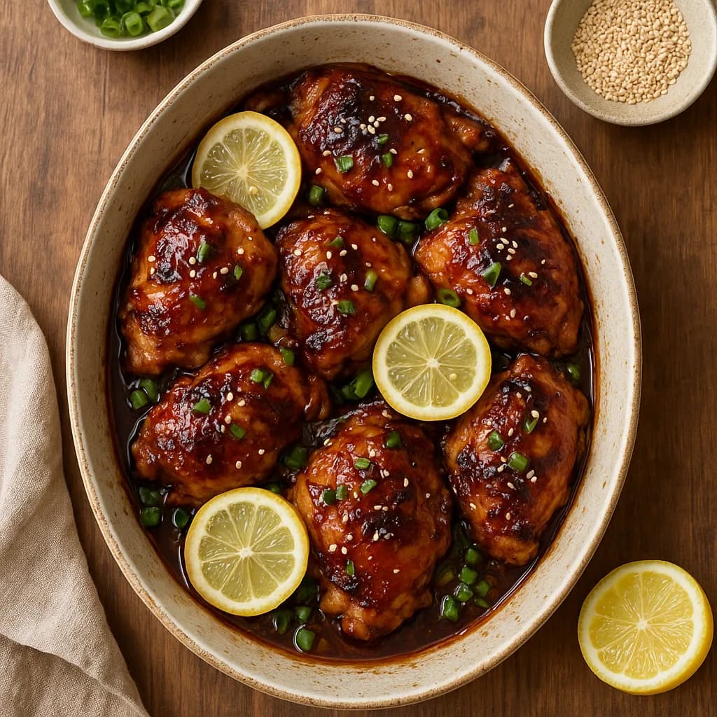 Asian-Style Baked Chicken with Lemon and Hoisin recipe