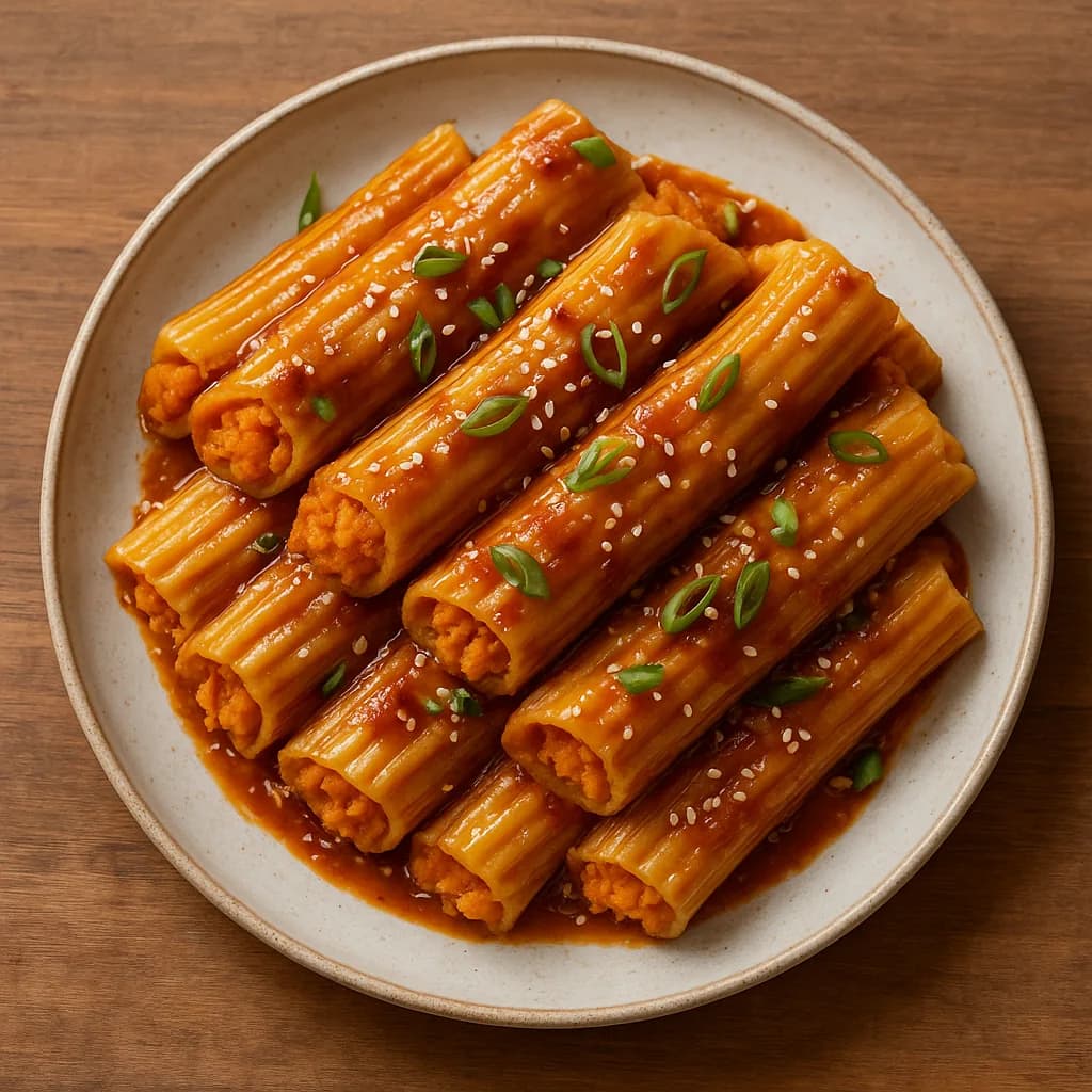 Asian-Style Butternut Squash Stuffed Manicotti recipe