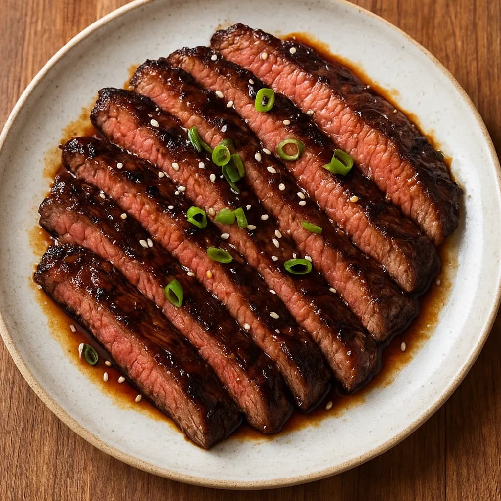 Asian-Style Skirt Steak with Soy Glaze recipe