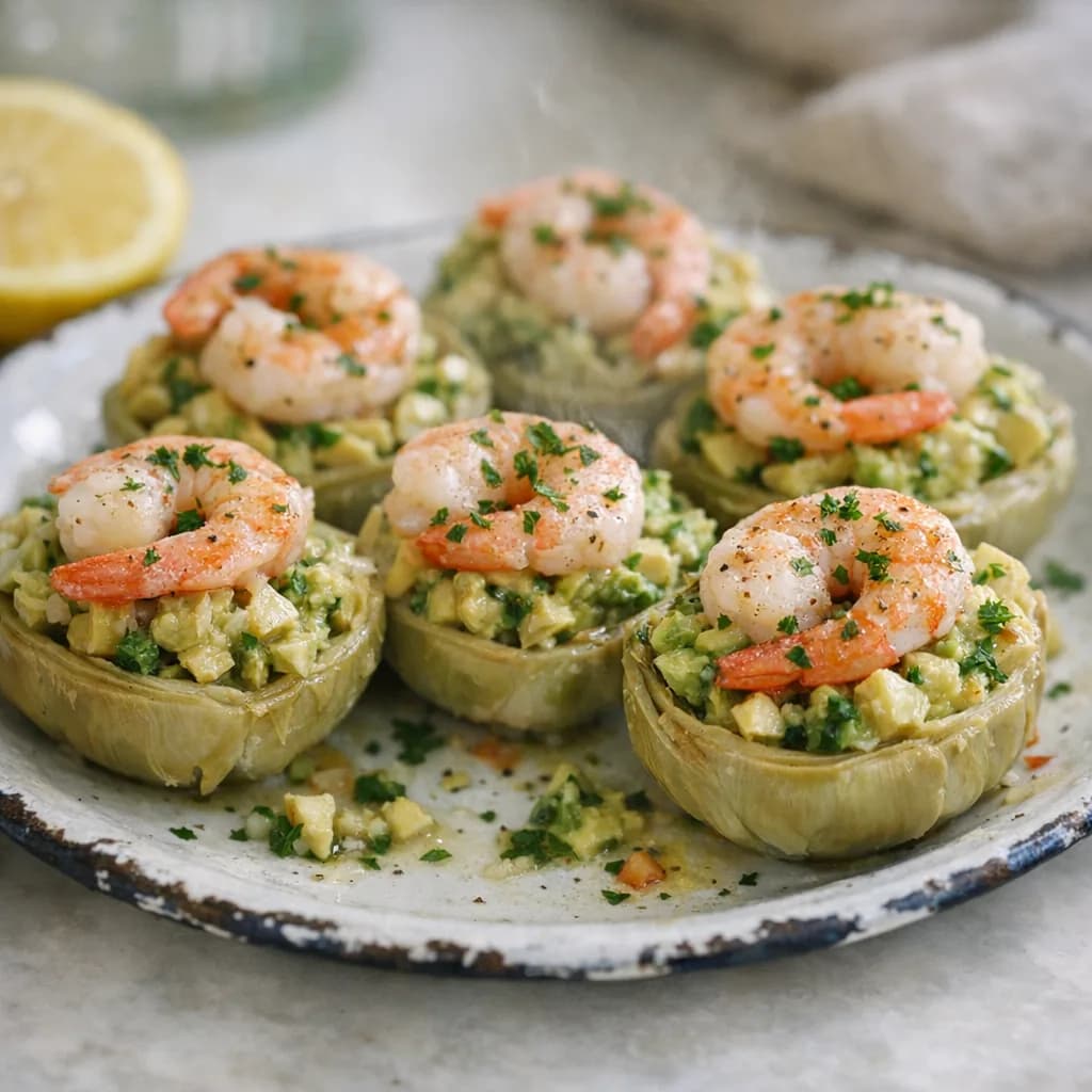 Avocado and Artichoke Shrimp Cups recipe