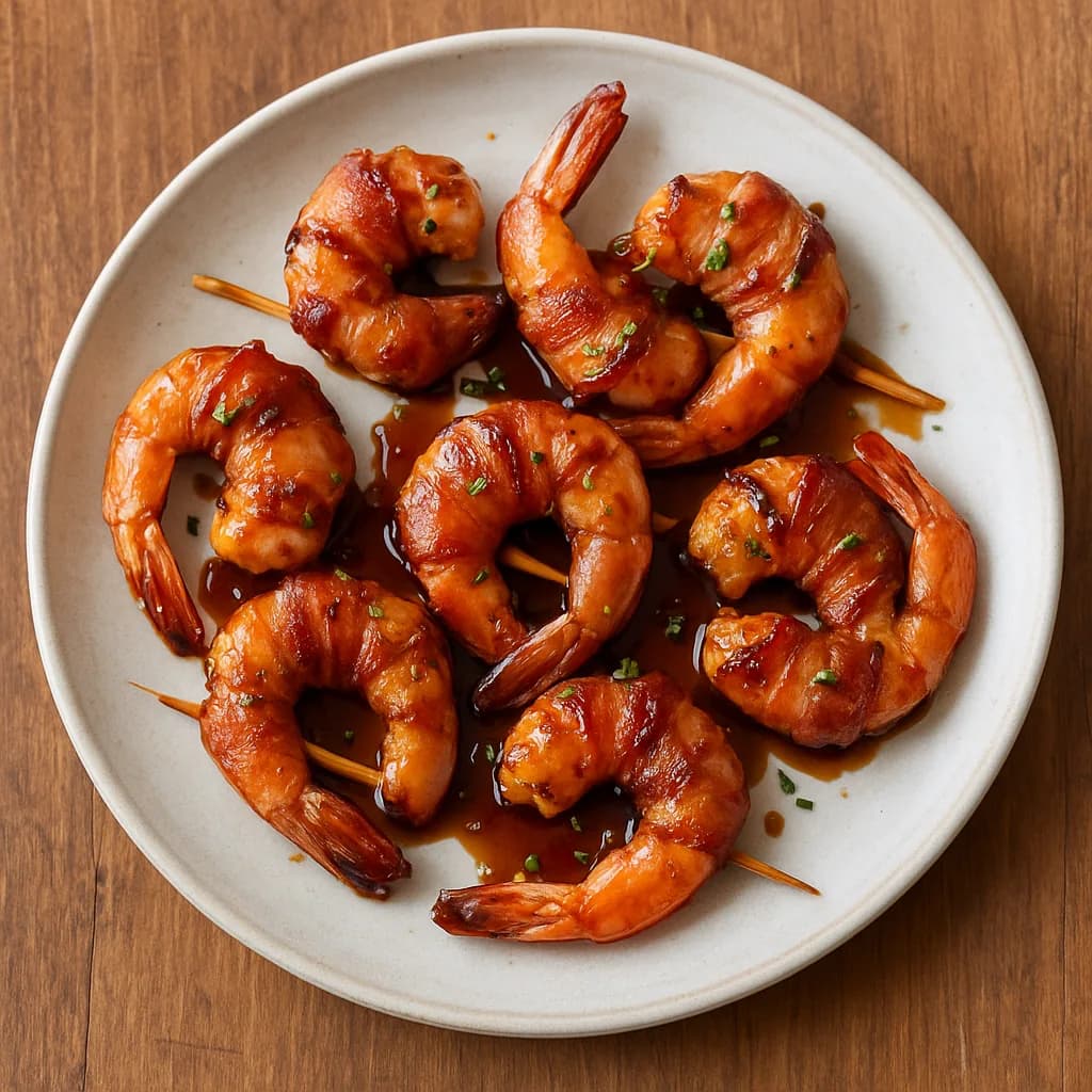 Bacon-Wrapped Shrimp with Teriyaki Glaze recipe