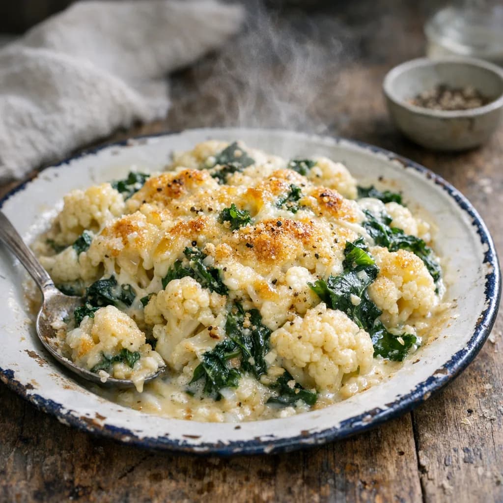 Baked Cauliflower Florentine Casserole recipe