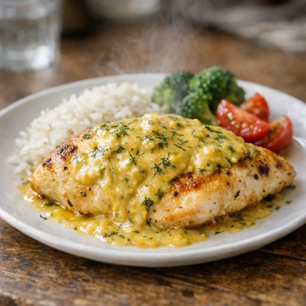 Baked Dill Chicken with Curry Sauce recipe
