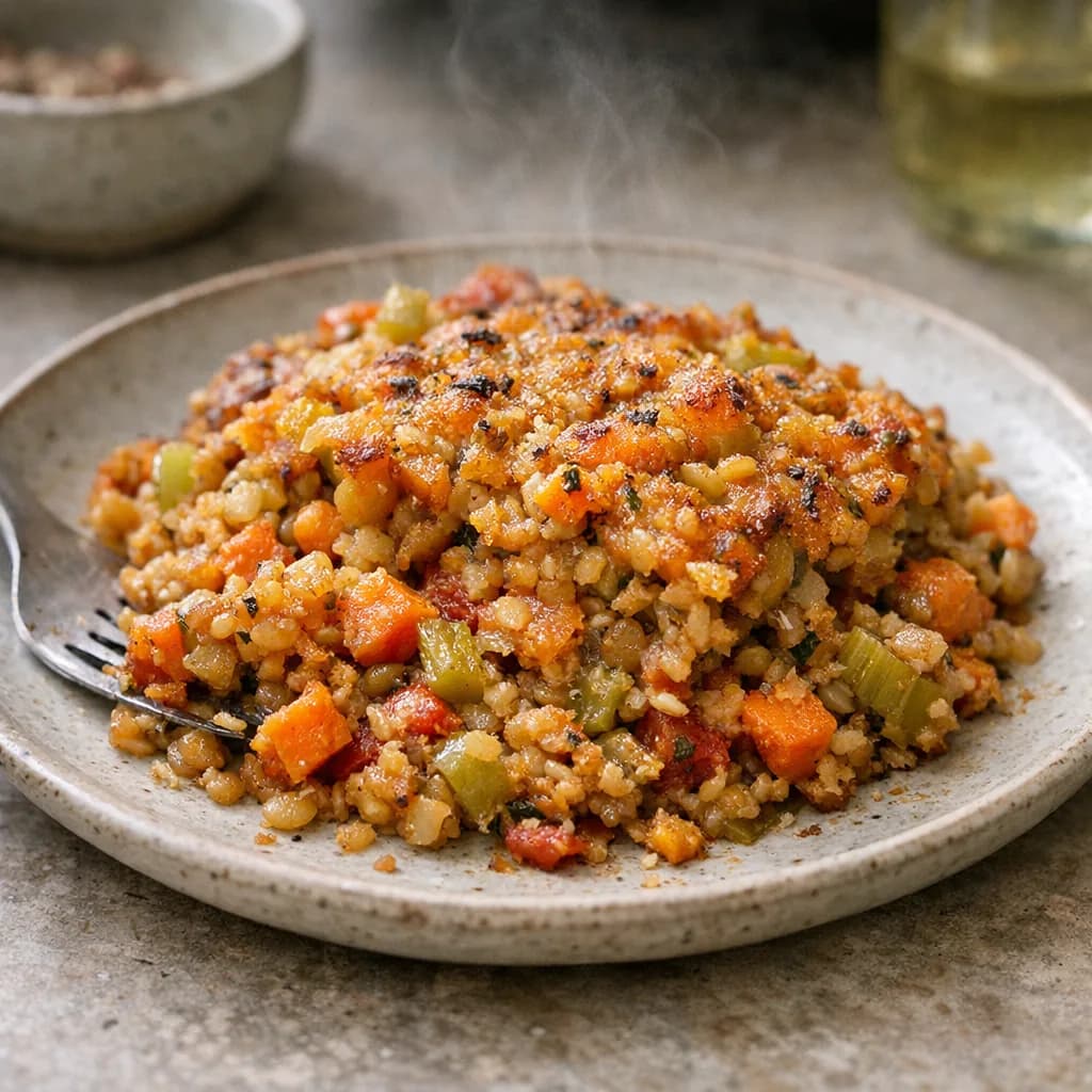 Baked Lentil and Vegetable Casserole recipe