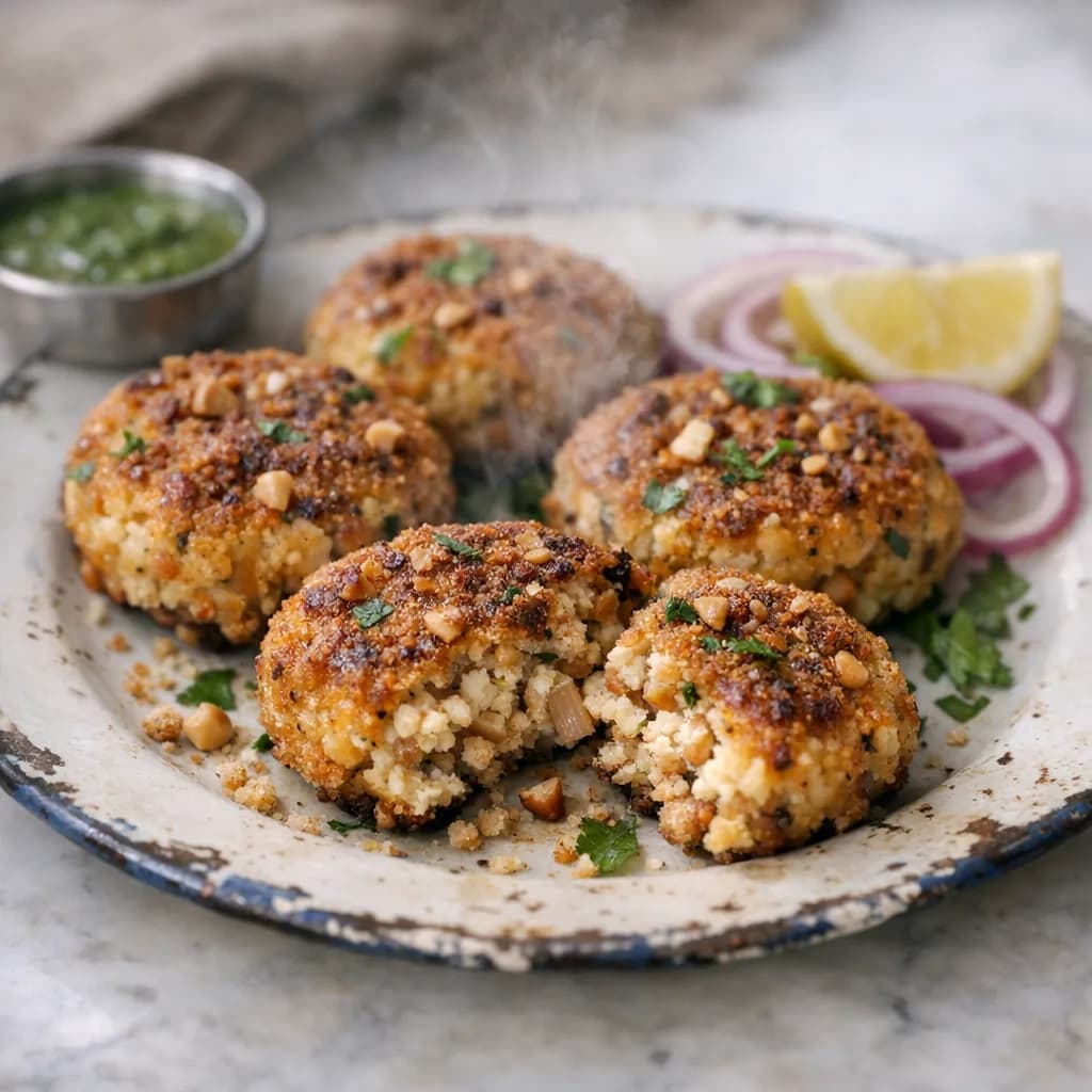 Baked Nut and Cottage Cheese Patties recipe