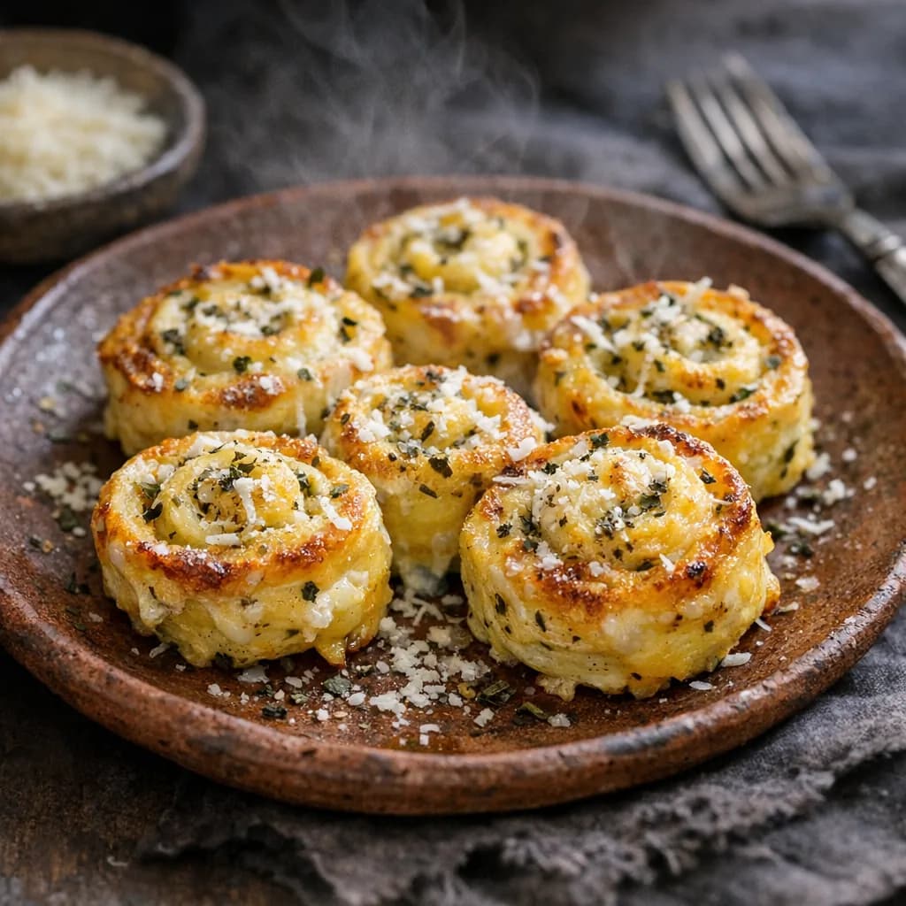 Baked Parmesan Egg Spirals recipe