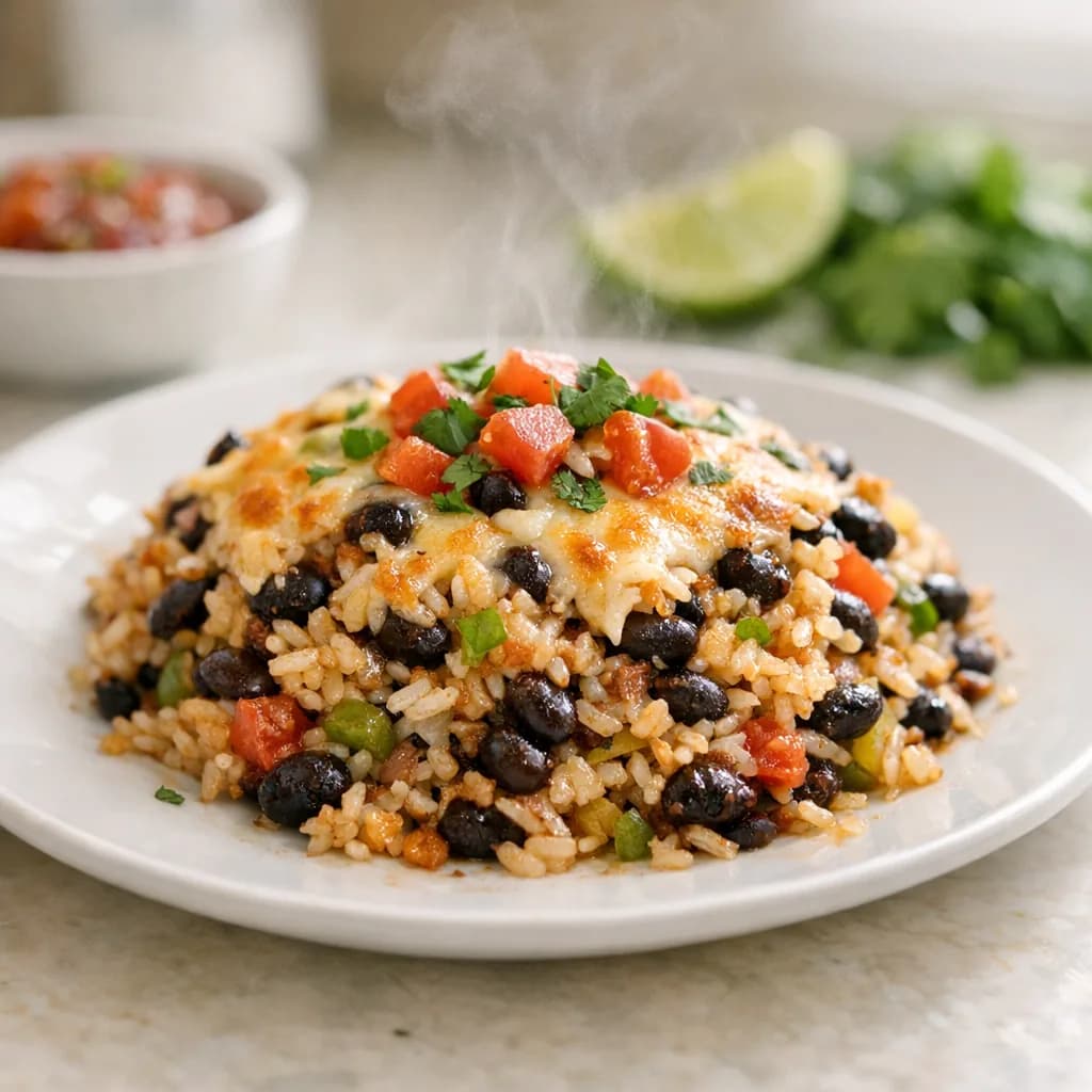 Baked Rice and Bean Casserole recipe