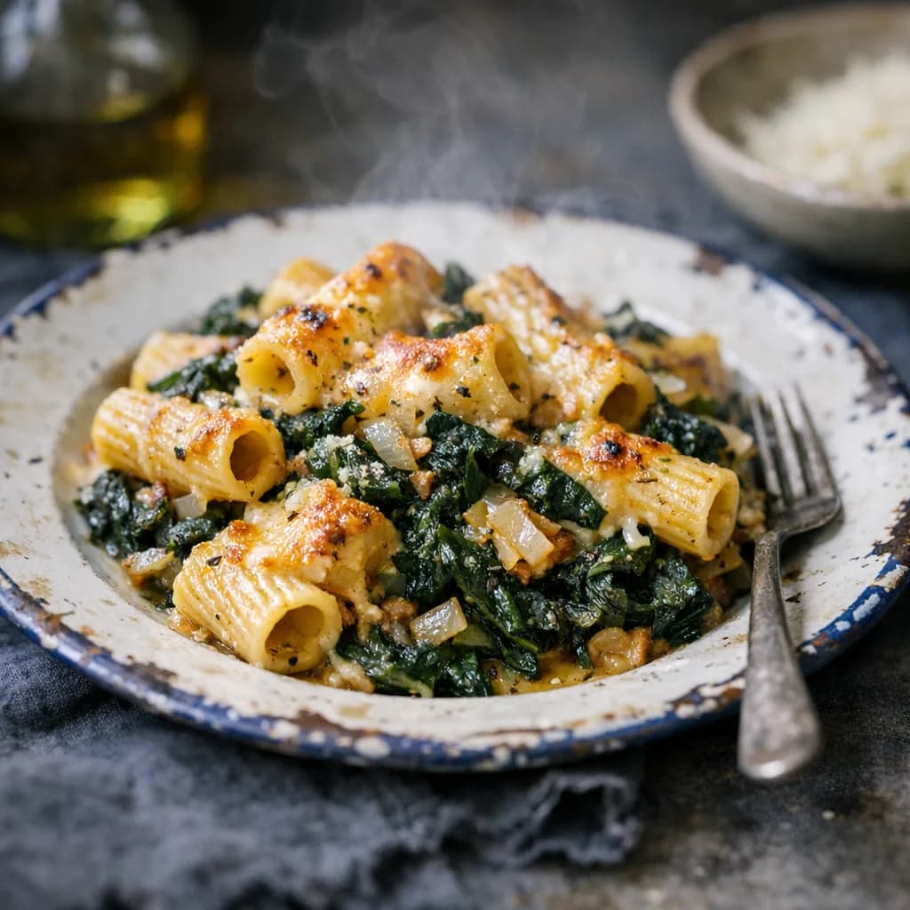 Baked Rigatoni with Sausage and Greens recipe