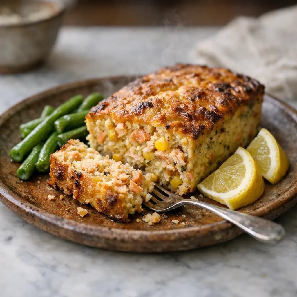 Baked Salmon and Corn Dinner Loaf recipe