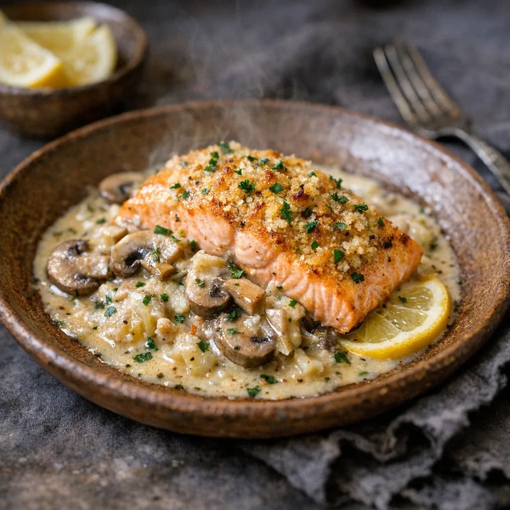 Baked Salmon with Lemon Herb Sauce recipe