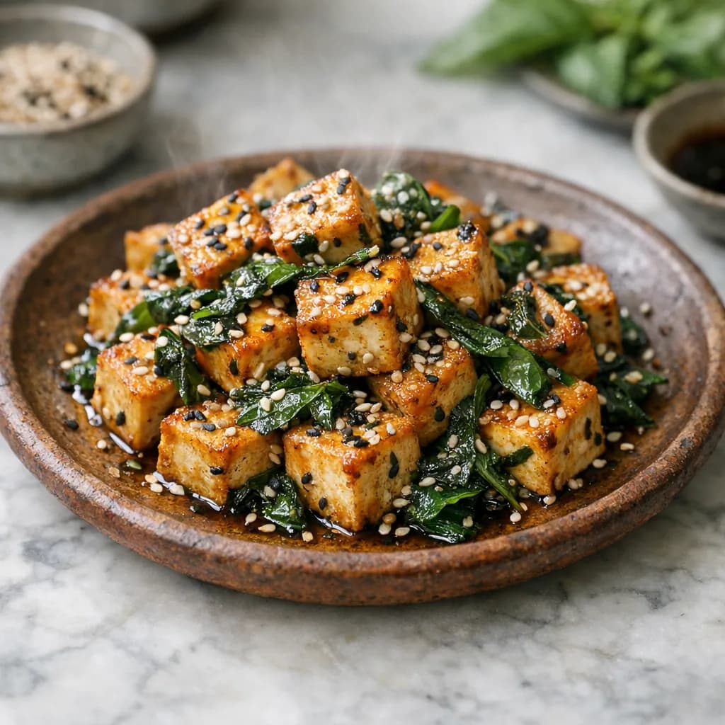 Baked Tofu with Basil and Sesame recipe