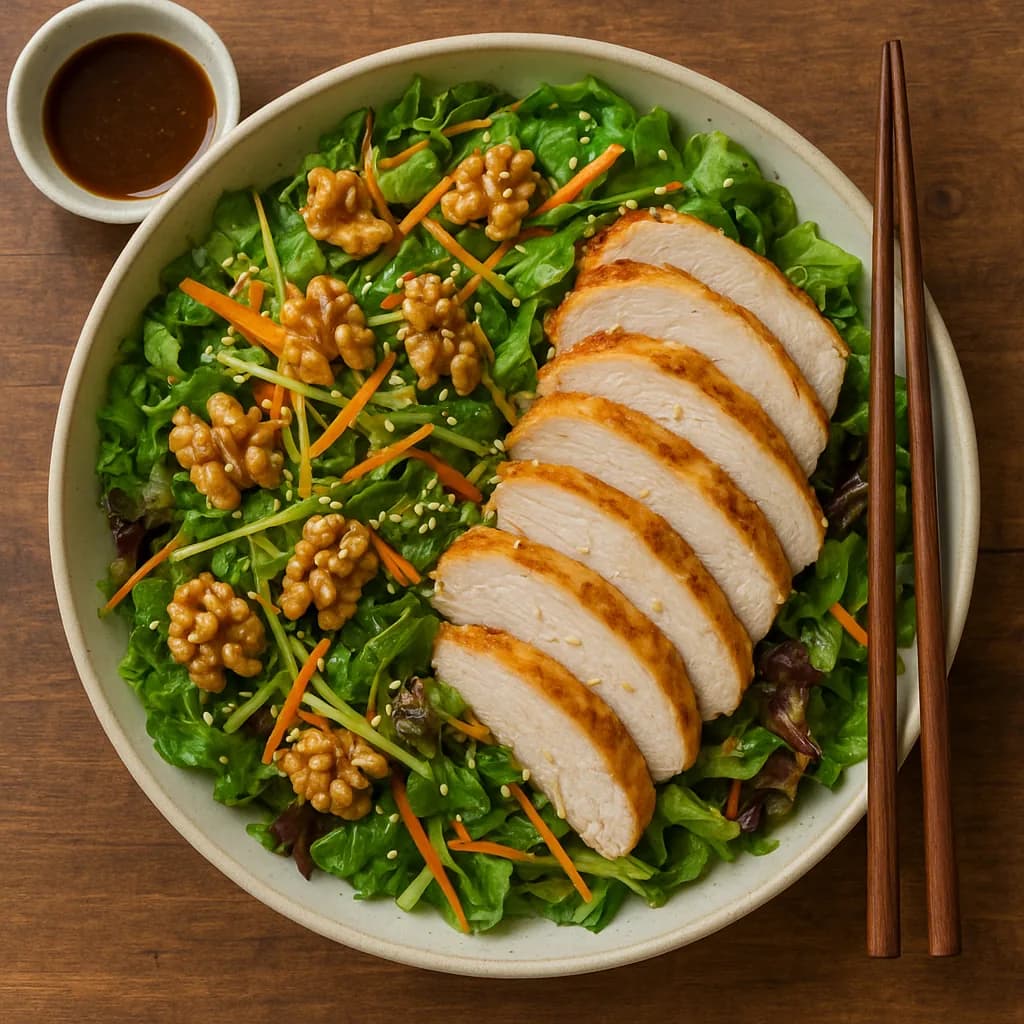 Baked Turkey and Walnut Salad with Asian Flavors recipe