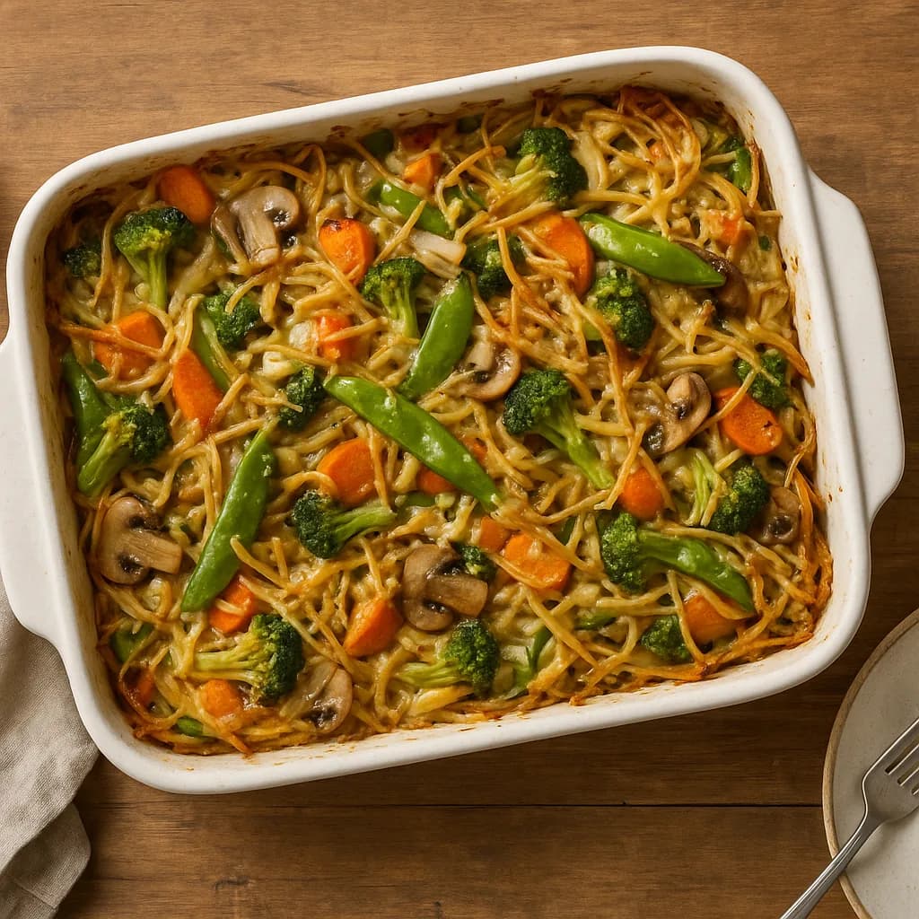 Baked Vegetable Chow Mein Casserole recipe