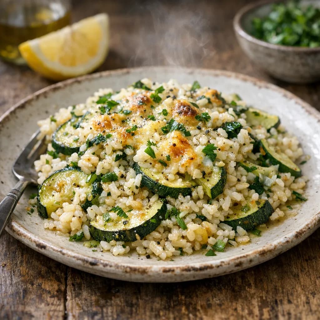 Baked Zucchini and Herb Rice Casserole recipe
