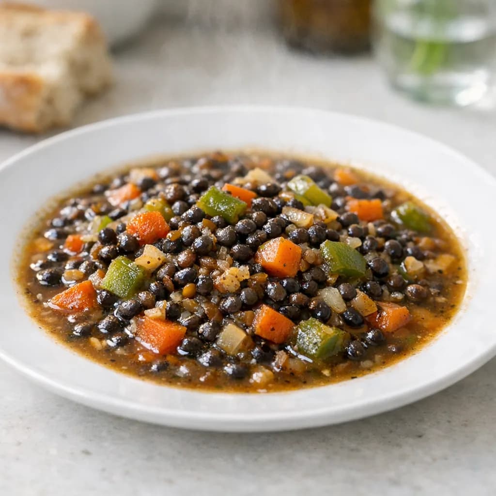 Black Lentil and Vegetable Dinner Soup recipe