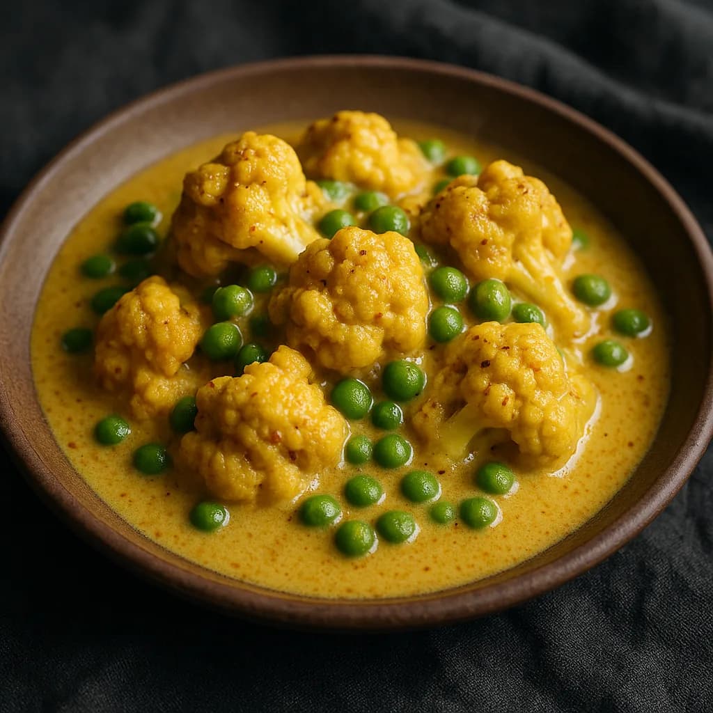 Cauliflower and Peas in Spiced Yogurt Sauce recipe