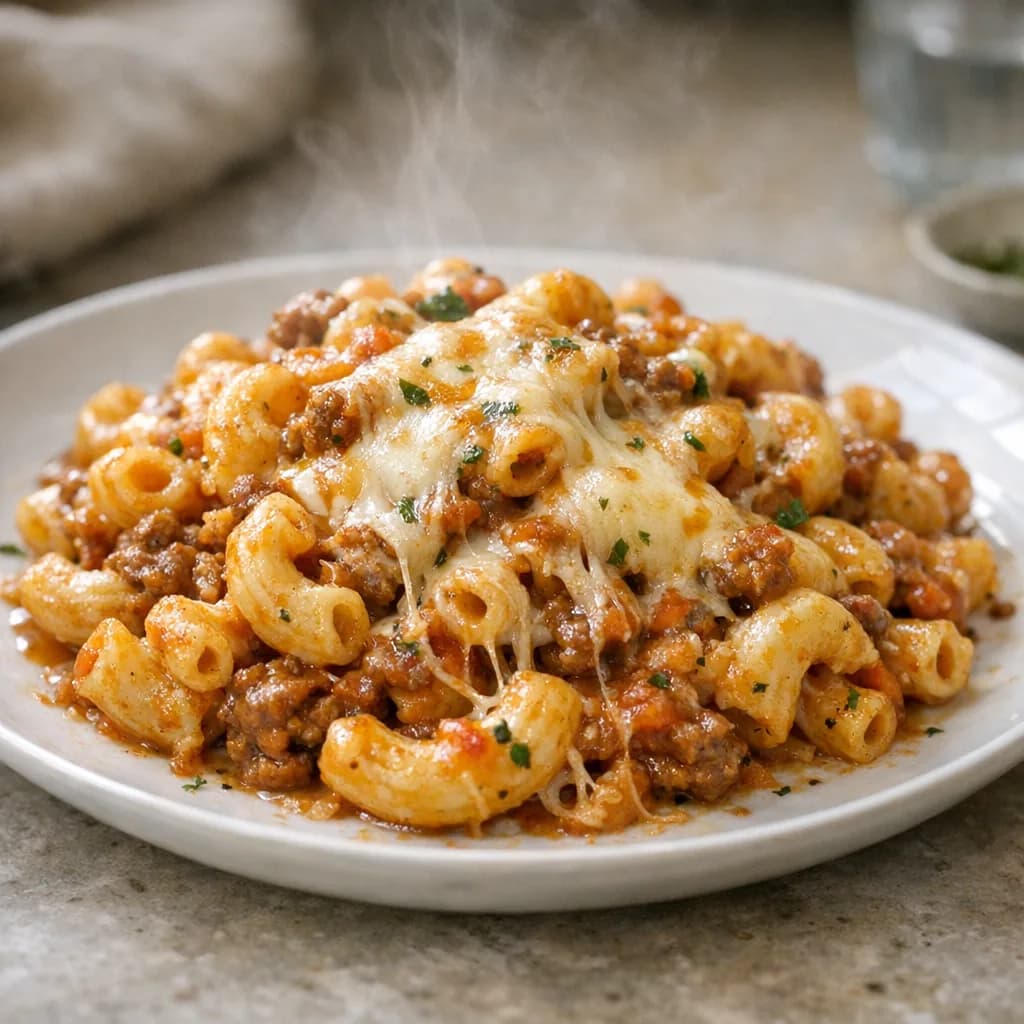 Cheesy Beef and Noodle Skillet recipe