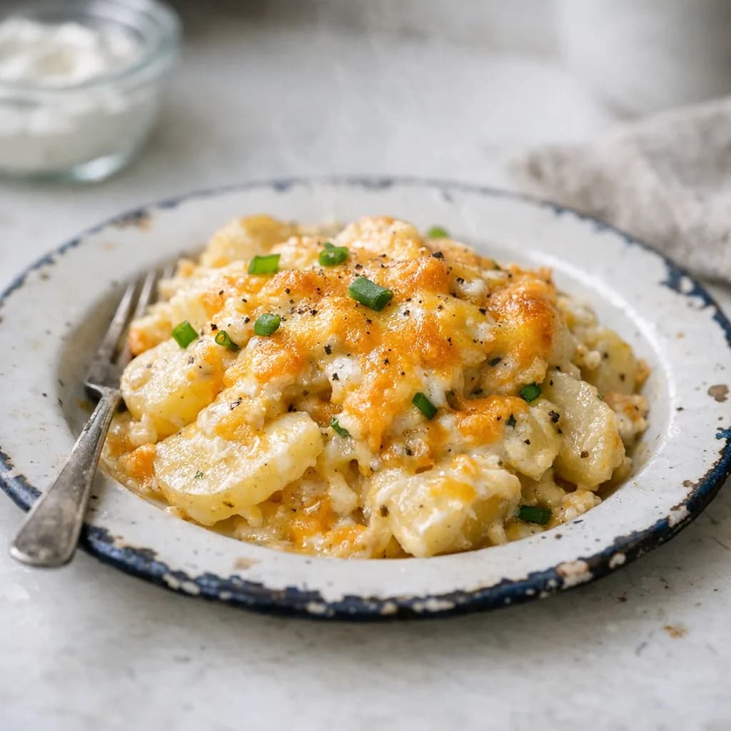 Cheesy Vegetarian Potato Bake recipe