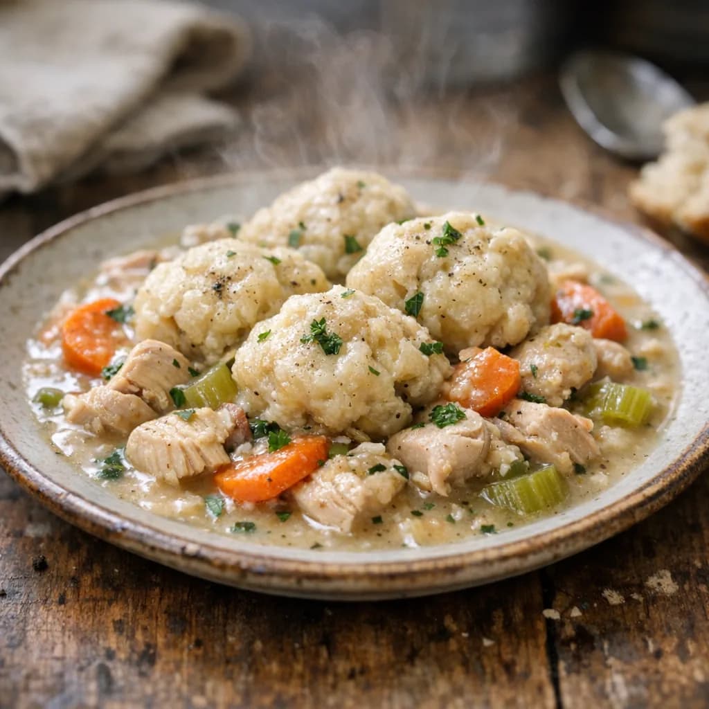 Chicken and Protein Dumpling Stew recipe