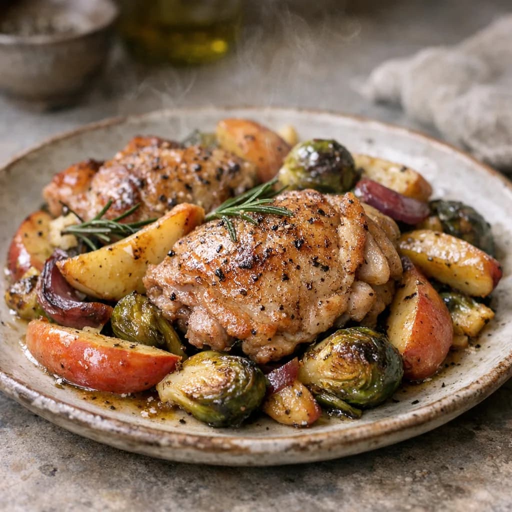 Chicken Apple Brussels Sprouts Bake recipe