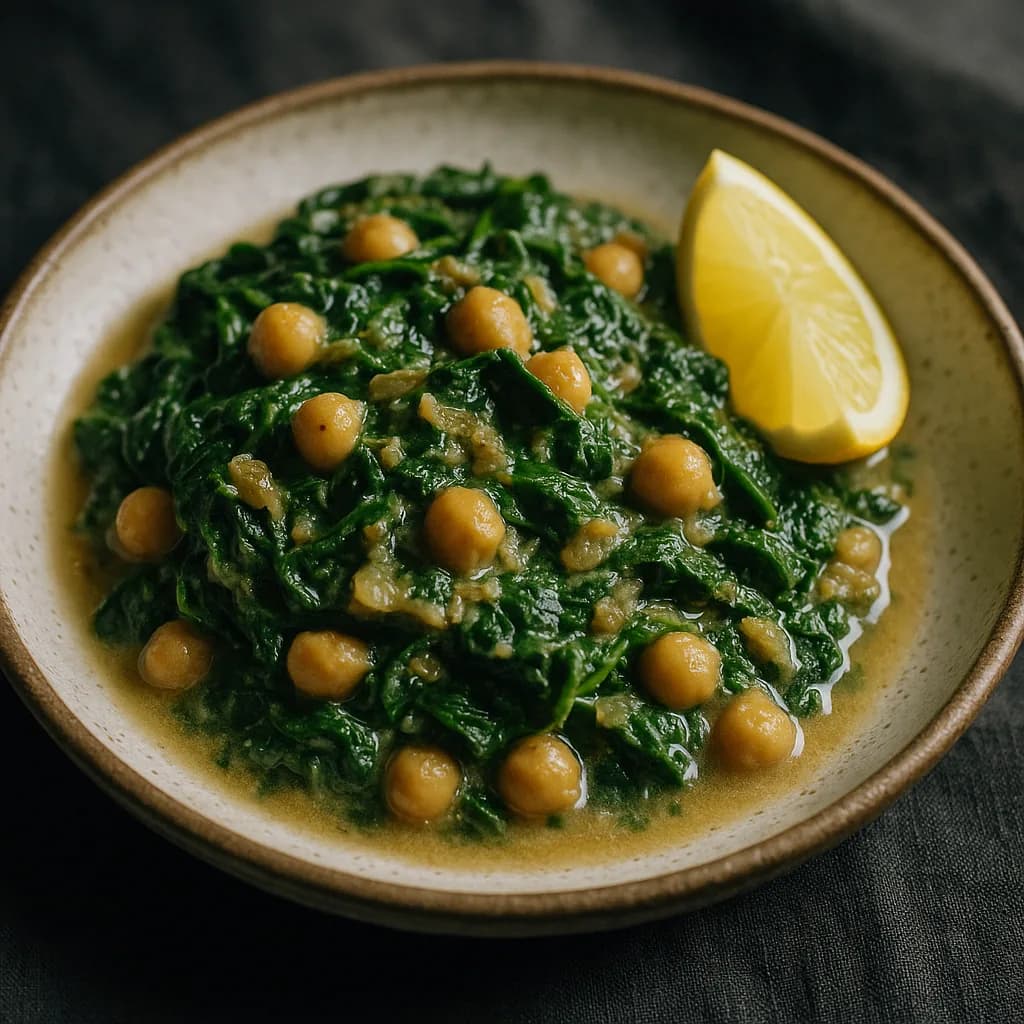 Coconut Spinach and Chickpeas with Lemon recipe