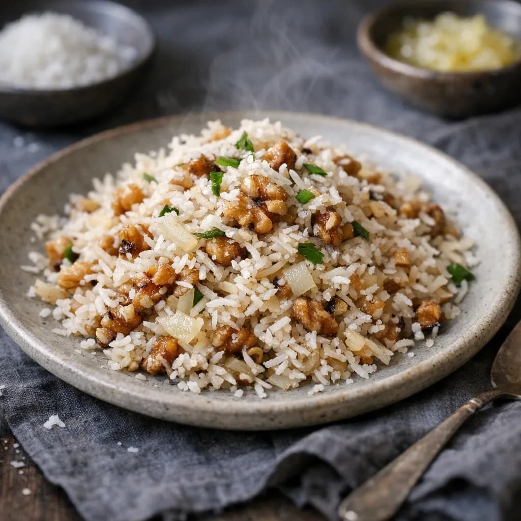 Coconut Walnut Rice Delight recipe