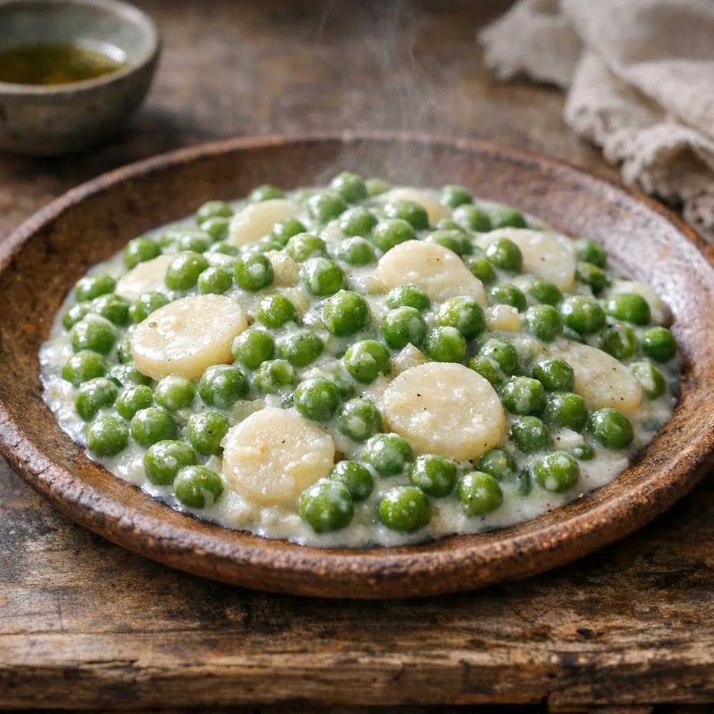 Creamed Peas with Water Chestnuts recipe