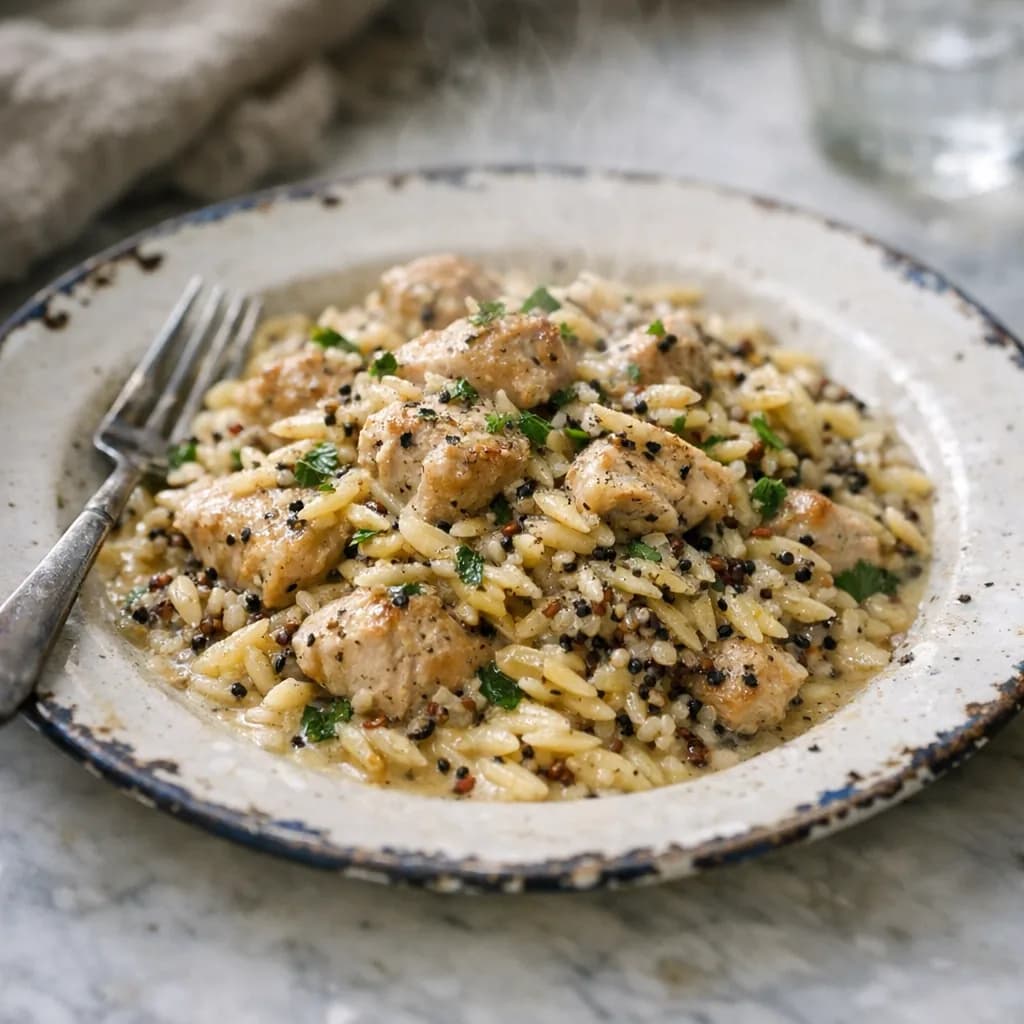Creamy Chicken Orzo Dinner recipe