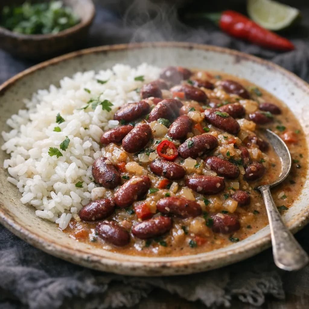 Creamy Coconut Red Beans and Rice recipe