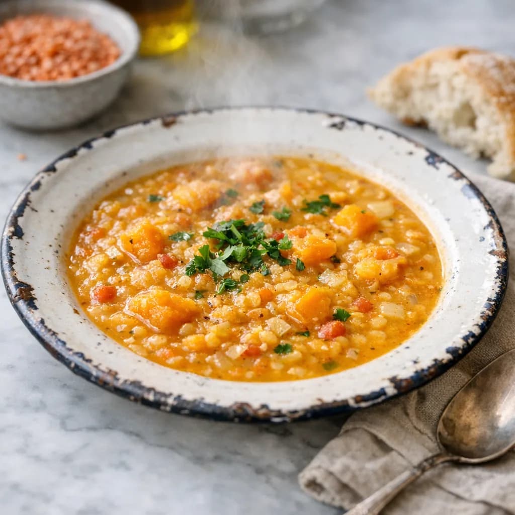 Creamy Pumpkin Lentil Dinner Soup recipe