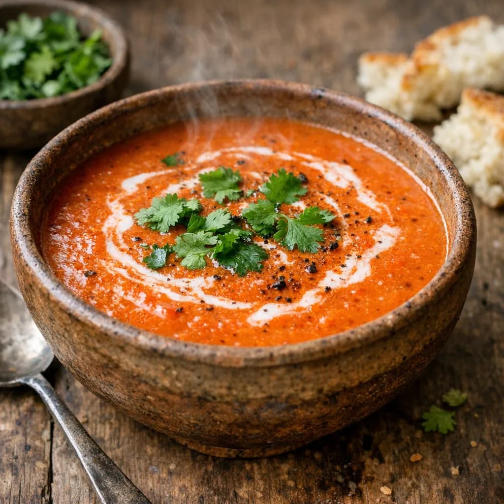 Creamy Roast Red Bell Pepper Soup recipe