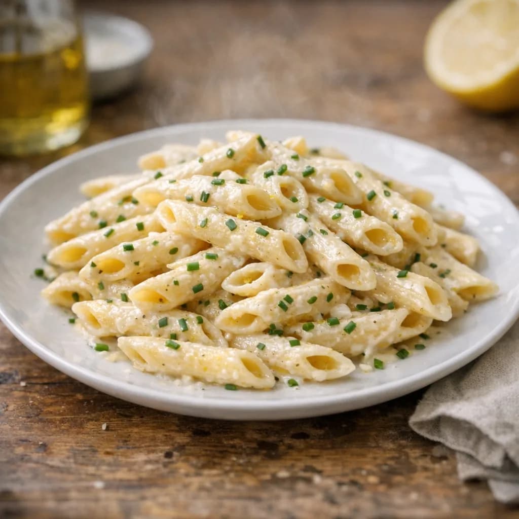 Creamy Salmon Penne with Chives recipe