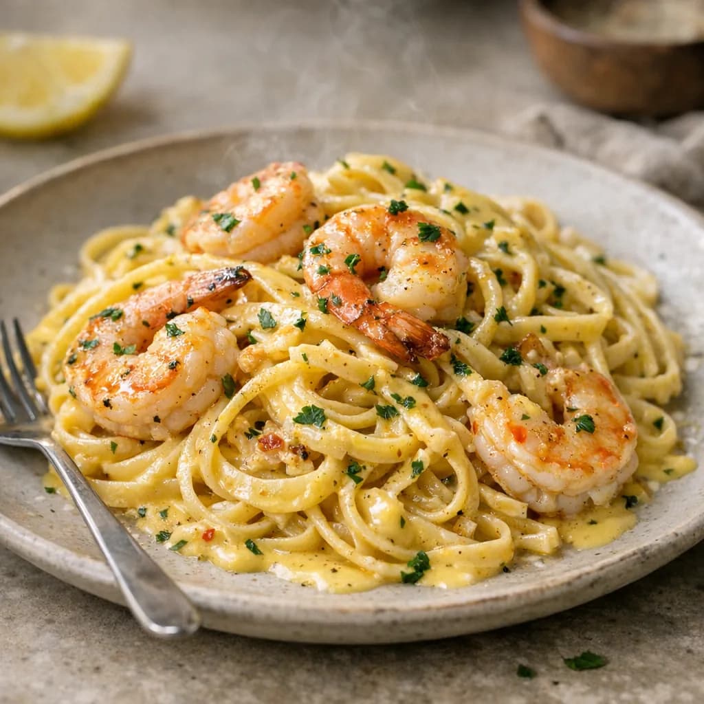 Creamy Seafood Pasta with Hollandaise recipe