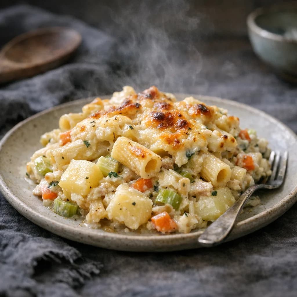 Creamy Tuna and Veggie Pasta Bake recipe