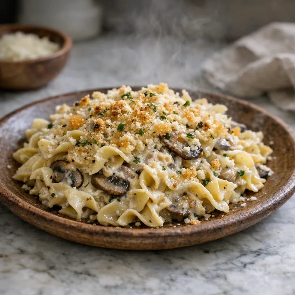 Creamy Vegetarian Noodle Casserole recipe