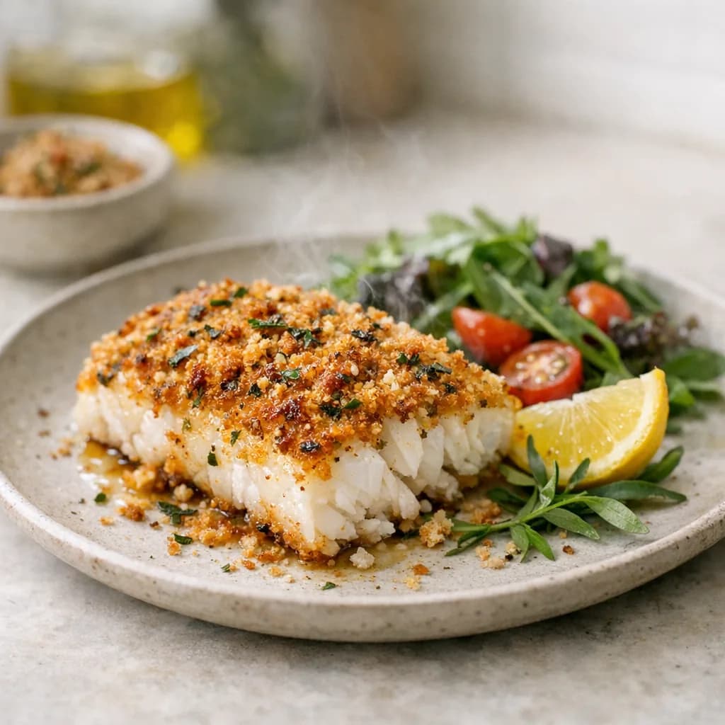 Crispy Baked Cod with Tarragon Crust recipe