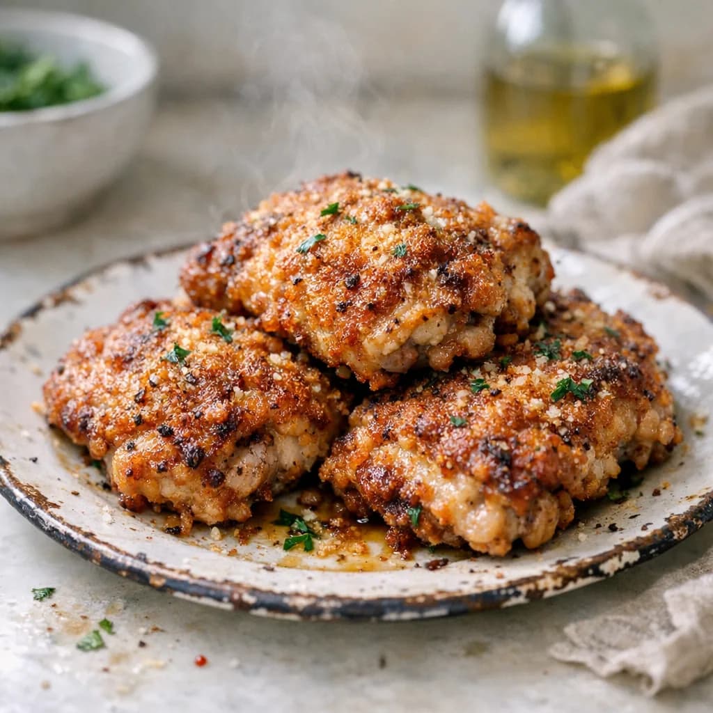 Crispy Parmesan-Baked Chicken Thighs recipe