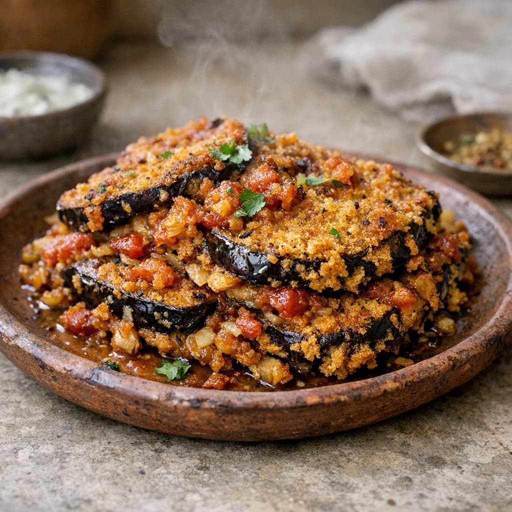 Crispy Spiced Eggplant Bake recipe
