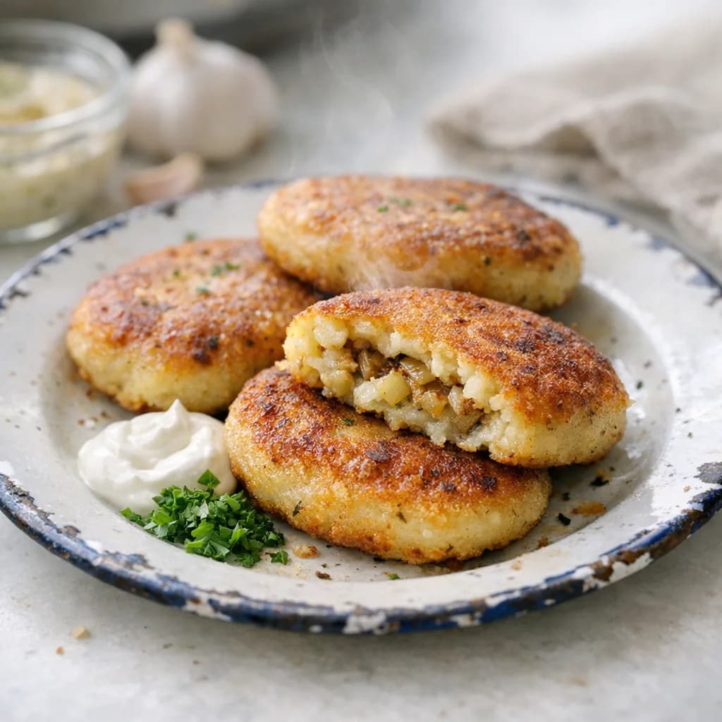 Crispy Stuffed Potato Patties recipe