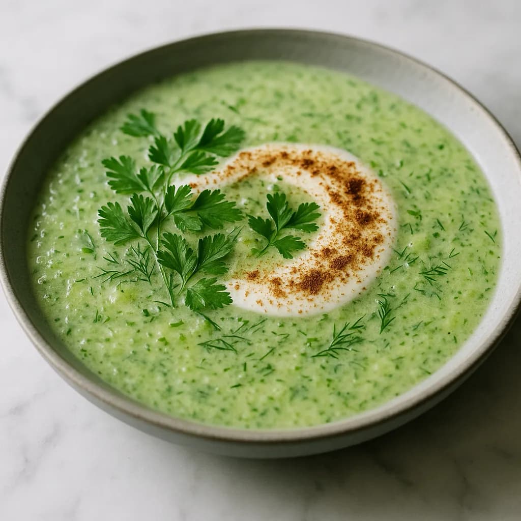 Cucumber-Dill Soup with Spiced Yogurt recipe