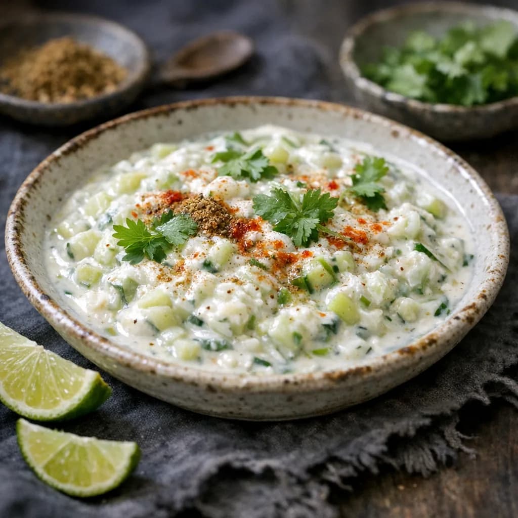 Cucumber Raita with Lime and Spices recipe