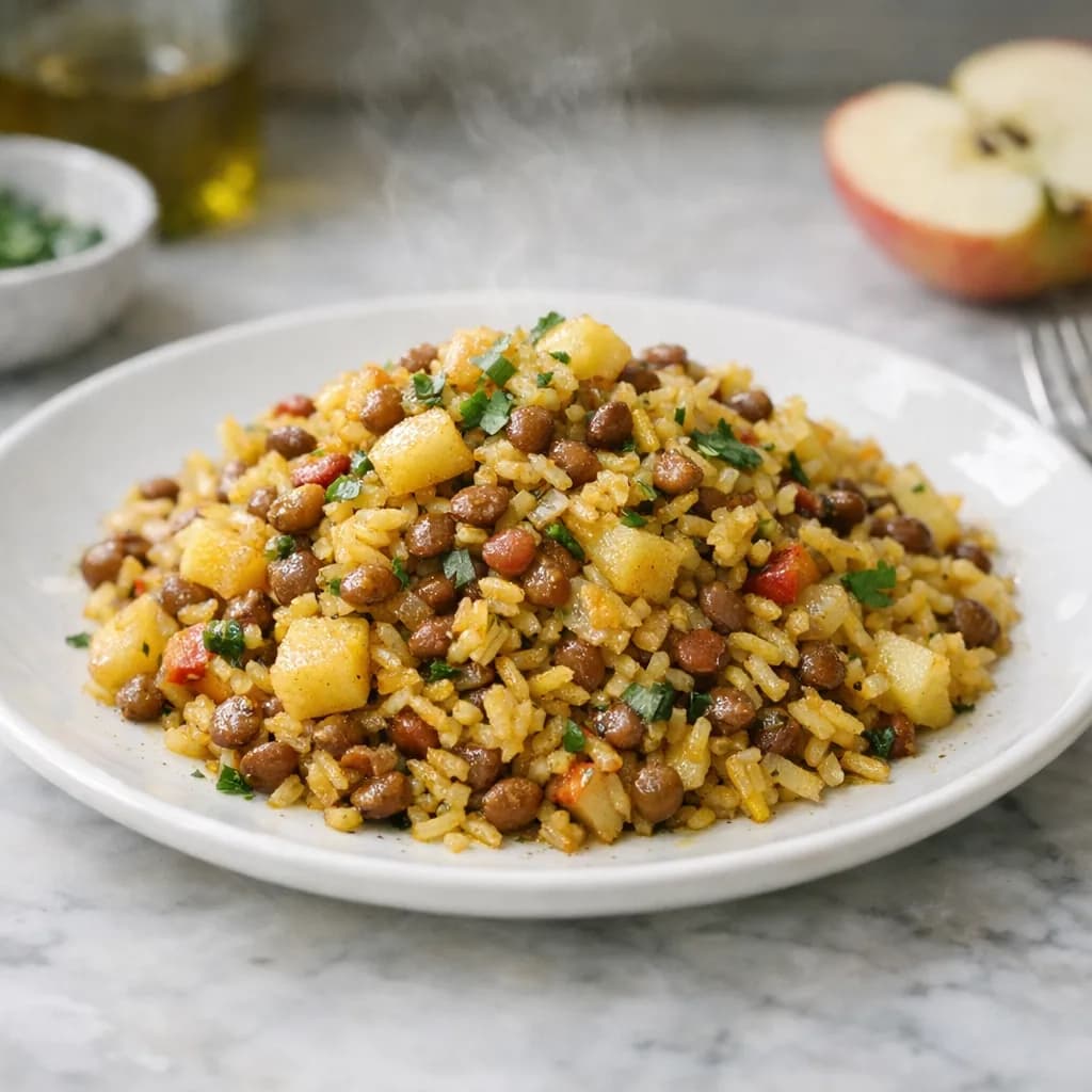 Curried Lentil and Apple Pilaf recipe