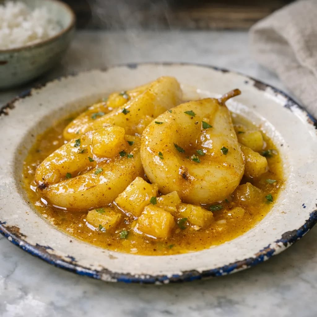 Curried Pears with Pineapple Glaze recipe