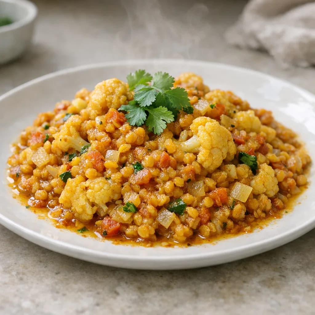 Diabetic-Friendly Curried Lentils and Cauliflower recipe