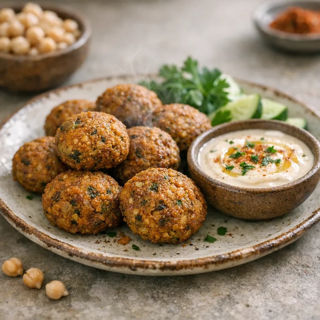 Diabetic-Friendly Falafel with Tahini Sauce recipe