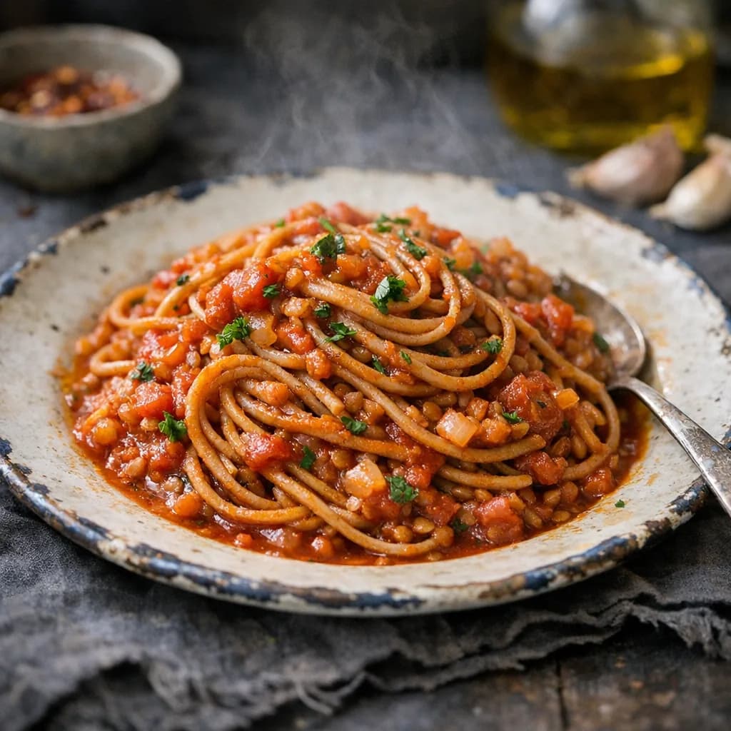 Diabetic-Friendly Lentil Spaghetti recipe