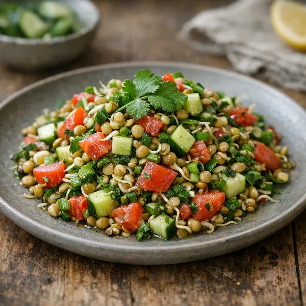 Diabetic-Friendly Lentil Sprout Salad recipe